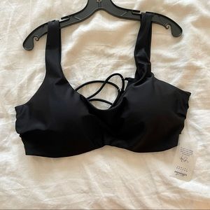 Ashley Graham Black Lace-Back Bikini Top | 18